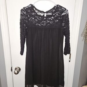 As U Wish Black Lace Dress